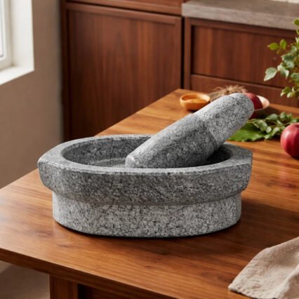 Stone Mortar and Pestle Set – 6 Inch