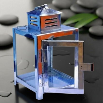 Wall Mounted Brass Oil lamp with Glass Covers (Golden & Silver)