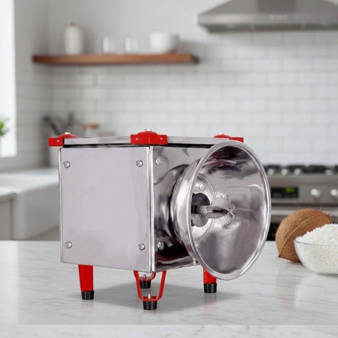 Handcrafted Movable Coconut Scraper with Stainless Steel Blade – (Electric Type)